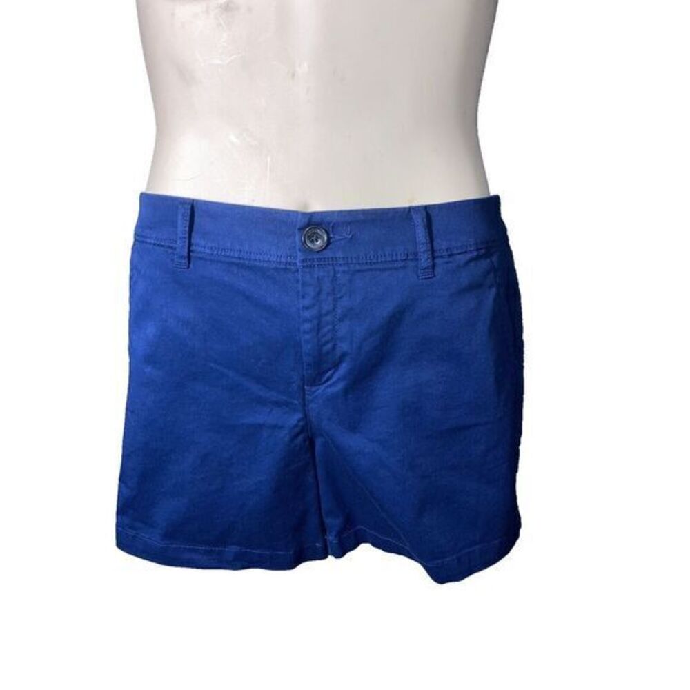 Liz Claiborne Women's 8‎ Petite Classic Chino Shorts American Navy Pockets